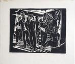 Herman Bieling houtsnede "De Ellendigen", 1917, gesigneerd, Antiek en Kunst, Ophalen