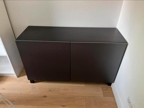 Besta opberger van Ikea antraciet, Huis en Inrichting, Kasten | Dressoirs, Zo goed als nieuw, 100 tot 150 cm, 25 tot 50 cm, Met deur(en)