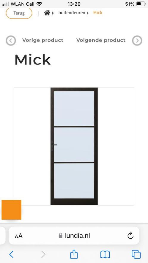 Buitendeur achterdeur Mick Lundia 211,5 x 93, Doe-het-zelf en Verbouw, Deuren en Horren, Nieuw, Buitendeur, 200 tot 215 cm, 80 tot 100 cm