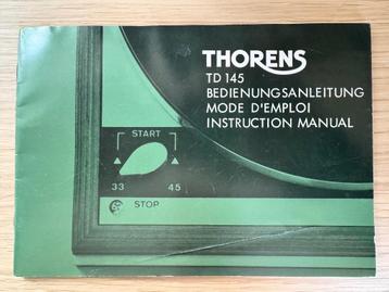 Thorens TD 145 instructieboekje beschikbaar voor biedingen