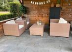 Loungeset, Loungebank, Loungestoelen, Tuin en Terras, Tuinsets en Loungesets, Ophalen, Zo goed als nieuw, Wicker, Bank