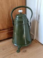 Oude groene emaille doofpot, Ophalen of Verzenden