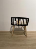 Kidsmill Lars Wieg Zwart / Eiken met matras, Ophalen, Zo goed als nieuw, Minder dan 140 cm, Matras