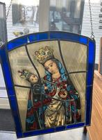 Glas in lood Paneel , aan ketting . Sterre der Zee., Antiek en Kunst, Antiek | Religie, Ophalen of Verzenden