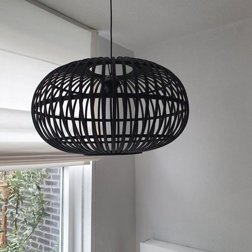 Hanglamp bamboe Ibiza rond zwart 15 euro, Huis en Inrichting, Lampen | Hanglampen, Zo goed als nieuw, Minder dan 50 cm, Ophalen of Verzenden