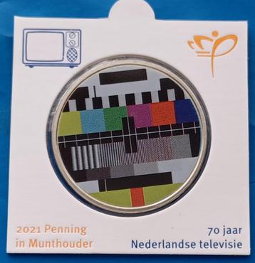 70 jaar Nederlandse Televisie 2021 Penning in munthouder  beschikbaar voor biedingen