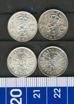 2x 10 ct Munt 1/10 Gld 1945 S-P Ned Indië Zilver r-221 jdu, Postzegels en Munten, Munten | Nederland, Setje, Zilver, Koningin Wilhelmina