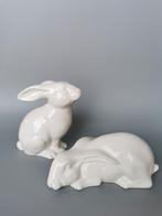 2 beelden konijnen keramiek Italy retro vintage mid century, Antiek en Kunst, Antiek | Keramiek en Aardewerk, Verzenden