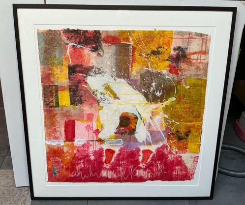 Bram Reijnders - Gemengde techniek op geschept papier - Whit, Antiek en Kunst, Kunst | Litho's en Zeefdrukken, Ophalen of Verzenden