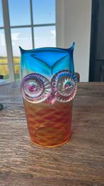 Kosta boda. Uil van glas, oranje/blauw, 22 cm, Ophalen of Verzenden