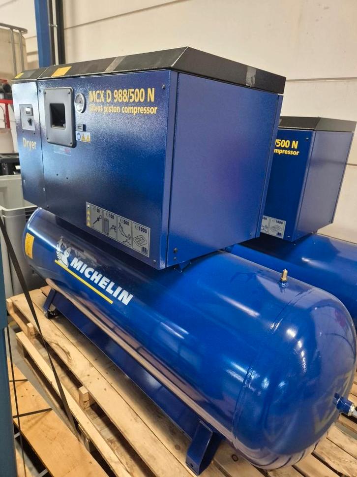 Michelin 10 PK 500 Liter Gedempte Compressor met droger, Doe-het-zelf en Verbouw, Compressors, Nieuw, 10 bar of meer, 100 liter of meer