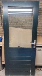 Houten Buitendeur met Glas, Doe-het-zelf en Verbouw, Deuren en Horren, Ophalen, Gebruikt, 200 tot 215 cm, Glas