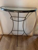 Hoge haltafel met glazen blad – stijlvol en modern!, Ophalen of Verzenden, Zo goed als nieuw, 25 tot 50 cm, Rechthoekig