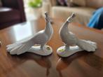 2 Delfts witte porseleinen pauwen, Antiek en Kunst, Antiek | Porselein, Ophalen of Verzenden