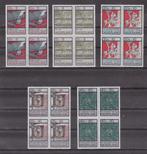 Nederland NVPH nr. 859-863 Postfris in blokken van vier, Verzenden, Na 1940, Postfris