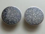 Antieke art deco niëllo zilveren manchetknopen, mille fleurs, Verzenden, Zo goed als nieuw, Zilver