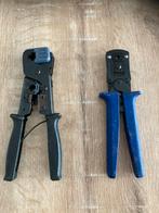 1 krimptang en 1 netwerkkabeltang-krimptang, Doe-het-zelf en Verbouw, Gereedschap | Handgereedschap, Ophalen of Verzenden, Gebruikt