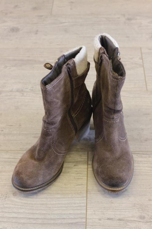 No stress bruine suéde enkellaarsjes maat 39, Kleding | Dames, Schoenen, Zo goed als nieuw, Lage of Enkellaarzen, Bruin, Ophalen of Verzenden
