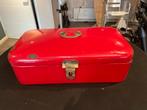 Vintage Rode Emaille Broodtrommel met Gouden Details, Antiek en Kunst, Ophalen