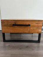 Salontafel met lade industrieel hout, Ophalen of Verzenden, Zo goed als nieuw, Vierkant