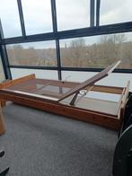 Auping bed met eikenhouten frame (zelfgemaakt), Ophalen, Eenpersoons, Bruin, Overige maten