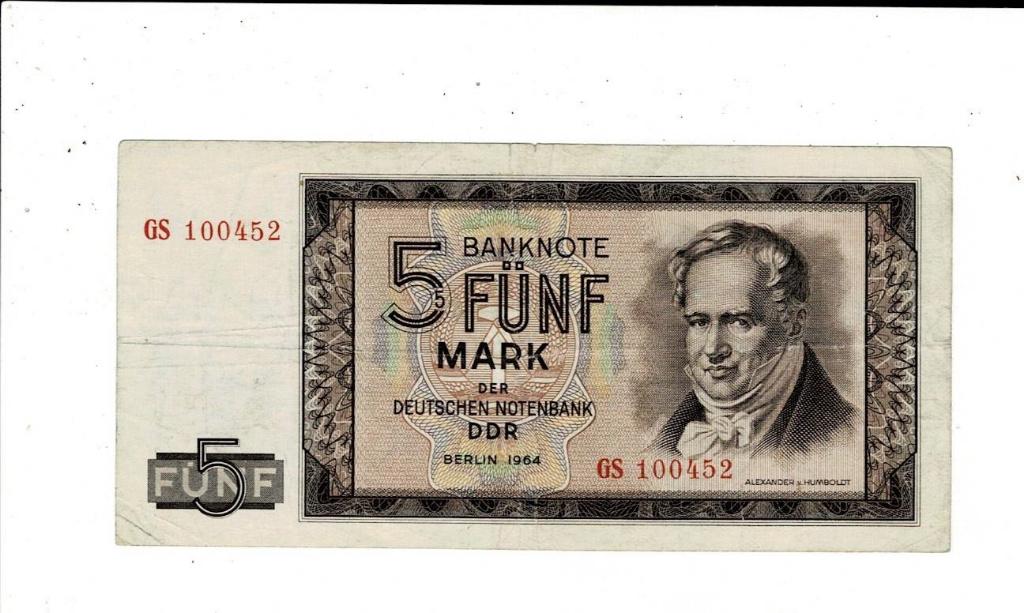 DDR, 5 mark 1964 Humboldt, Postzegels en Munten, Bankbiljetten | Europa | Niet-Eurobiljetten, Verzenden, Duitsland