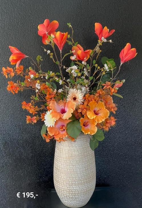 Prachtig groot bloemstuk incl vaas, Huis en Inrichting, Woonaccessoires | Kunstplanten en Kunstbloemen, Nieuw, Binnen, Ophalen of Verzenden