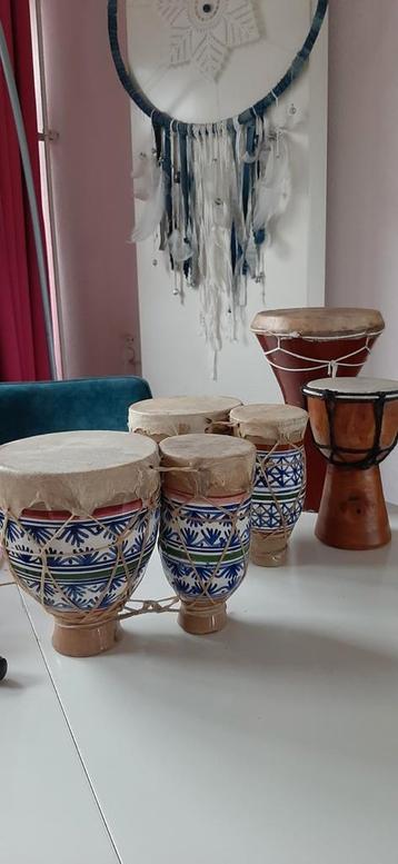 Djembé Set - Hout & Aardewerk beschikbaar voor biedingen