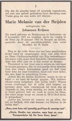 M vd Heijden 1921 Buitenzorg Indonesië +1961 Bergen op Zoom, Verzamelen, Verzenden