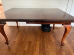 Mooie mahonie uitschuifbare eetkamertafel, Gebruikt, 100 tot 150 cm, Ophalen of Verzenden, Vijf personen of meer