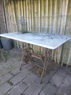 Marmeren Tuintafel Singer Onderstel, Tuin en Terras, Ophalen of Verzenden, Gebruikt, Rechthoekig, Overige materialen