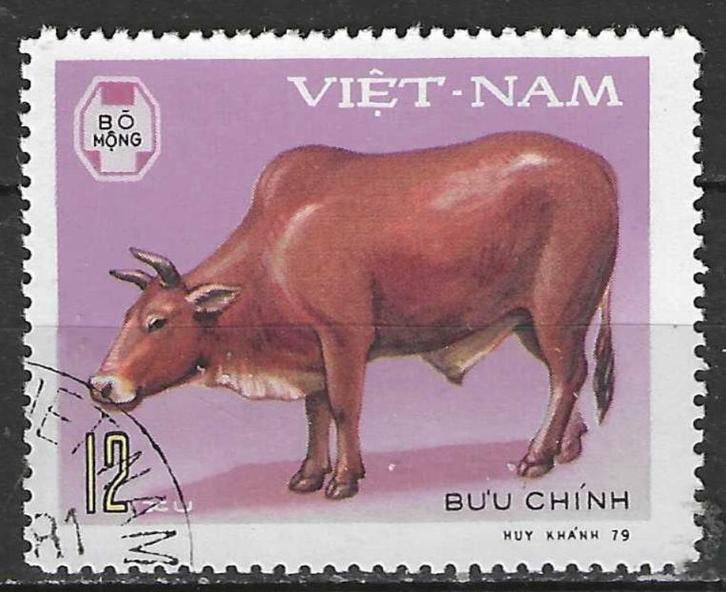 Vietnam 1979 - Yvert 155 - Huisdieren - 12 xu. (ST), Postzegels en Munten, Postzegels | Azië, Zuidoost-Azië, Verzenden