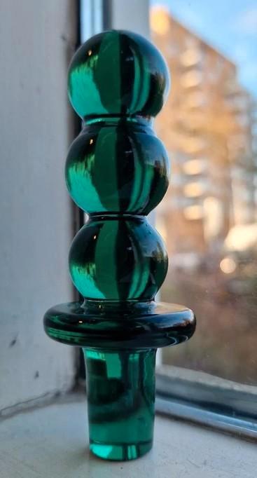 Glazen flessenstop groen – decoratief – 10,5 cm, Antiek en Kunst, Kunst | Designobjecten, Ophalen of Verzenden