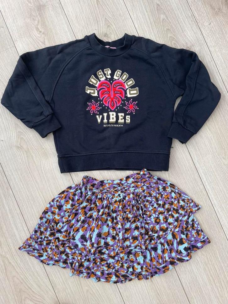 Scotch & Soda set maat 116/ 128, Kinderen en Baby's, Kinderkleding | Maat 128, Zo goed als nieuw, Meisje, Setje, Ophalen of Verzenden