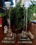 Twee vintage tafellamp van plexiglas perspex, Ophalen of Verzenden