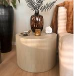 Woood Sanne salontafel beige rond 60cm NIEUW!, Huis en Inrichting, Tafels | Salontafels, Ophalen, Nieuw