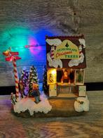 Kerstdorp kerstbomen verkoop gekleurde verlichting kersthuis, Ophalen of Verzenden, Zo goed als nieuw