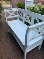 Prachtige brocante witte klepbank, Antiek en Kunst, Curiosa en Brocante, Ophalen