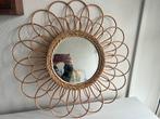 Te Koop Rotan Bloem Spiegel Riet Groot, Huis en Inrichting, Woonaccessoires | Spiegels, Rond, Ophalen of Verzenden, Zo goed als nieuw