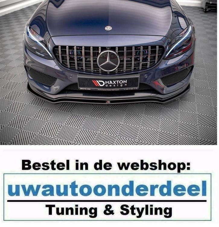 Spoiler Lip Splitter Voor Mercedes C Klasse W205 AMG Line, Auto diversen, Tuning en Styling, Verzenden
