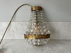 Strass en messing zakkroonluchter wandlamp, Ophalen of Verzenden, Gebruikt, Metaal, Lodewijk de vijftiende