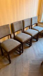 4 antieke eiken eetkamerstoelen, Antiek en Kunst, Ophalen of Verzenden