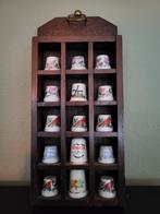 Vintage Vingerhoedjes Collectie in Houten Display, Ophalen