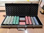 Pokerset 500 chips - Koffer kapot, mist chips, Vijf spelers of meer, Ophalen of Verzenden, Gebruikt