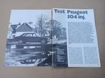 Test (uit oud tijdschrift) Peugeot 504 Inj (1968), Verzamelen, Automerken, Motoren en Formule 1, Auto's, Gebruikt, Verzenden