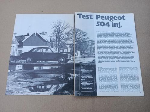 Test (uit oud tijdschrift) Peugeot 504 Inj (1968), Verzamelen, Automerken, Motoren en Formule 1, Gebruikt, Auto's, Verzenden