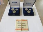 Wilhelmina muntsetje 5 cent,10 cent, 25 cent 2 Doosjes NMB, Postzegels en Munten, Munten | Nederland, Setje, Zilver, Koningin Wilhelmina