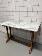 Te koop: 2x tafel met echt marmeren blad,incl hout onderstel, Huis en Inrichting, Tafels | Sidetables, Ophalen, Zo goed als nieuw
