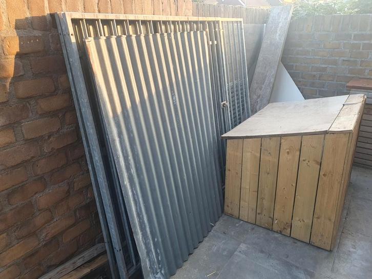 Hondenkennel met deur en nachthok, Dieren en Toebehoren, Hondenhokken, Gebruikt, Hondenkennel, 100 cm of meer, 110 cm of meer