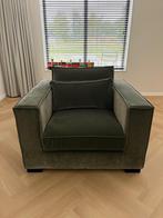 Fauteuil-Love Seat- groen velvet. ZO GOED ALS NIEUW, Huis en Inrichting, Fauteuils, Ophalen, 100 tot 125 cm, Zo goed als nieuw